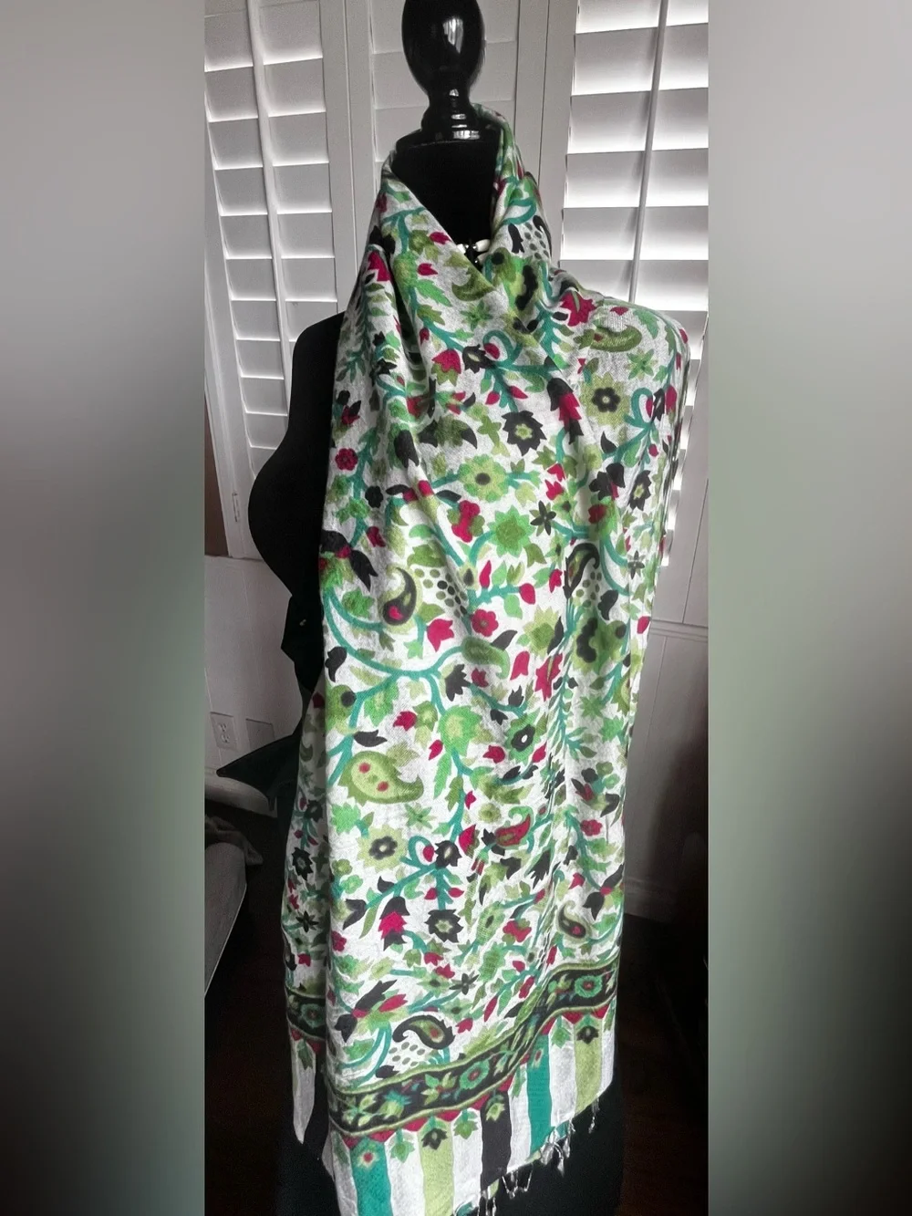 Floral Green Multi-Color Lightweight Scarf - Women Accessories
